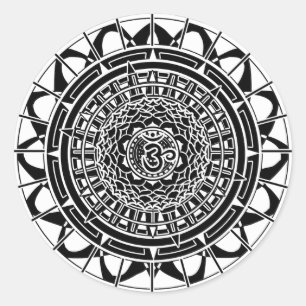 Mandala Om (schwarz) Aufkleber