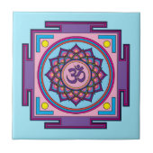 Mandala OM Shanti OM Fliese (Vorderseite)
