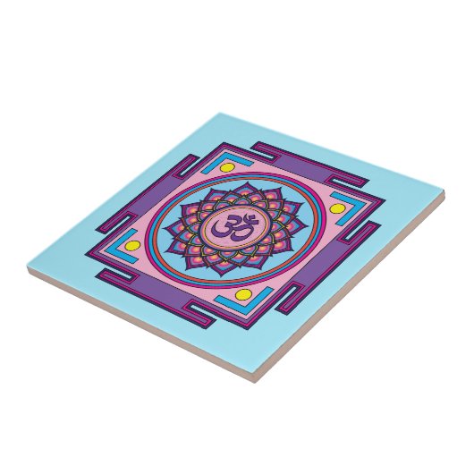 Mandala OM Shanti OM Fliese (Seite)