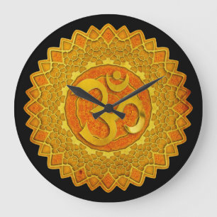 Mandala OM - Spirograph Große Wanduhr