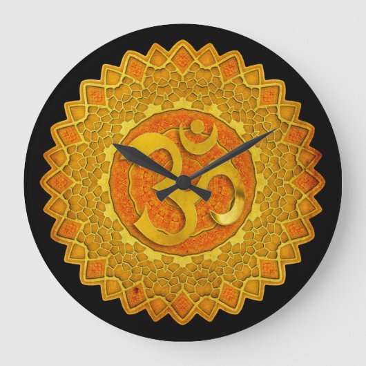 Mandala OM - Spirograph Große Wanduhr (Vorderseite)