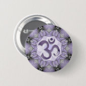 MANDALA OM - violet Button (Vorne & Hinten)