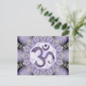 MANDALA OM - violett Postkarte (Stehend Vorderseite)