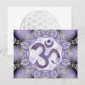 MANDALA OM - violett Postkarte (Vorne/Hinten)