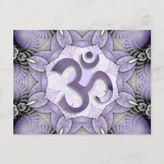 MANDALA OM - violett Postkarte (Vorderseite)