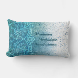 Mandala Ombre Blue White Lumbar Pillow Lendenkissen