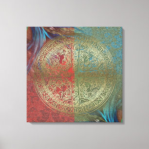 Mandala On Feathers - Wrapped Canvas Leinwanddruck