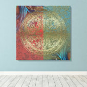 Mandala On Feathers - Wrapped Canvas Leinwanddruck (Insitu (Holzboden))