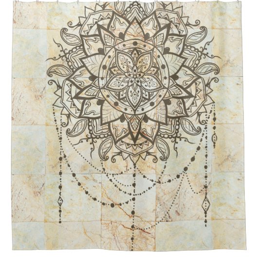 Mandala on Marble  Duschvorhang (Vorderseite)