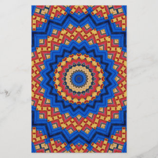 Mandala orange blau briefpapier