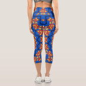 Mandala orange blau capri leggings (Rückseite)
