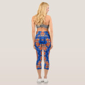 Mandala orange blau capri leggings (Rückseite)