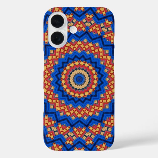 Mandala orange blau Case-Mate iPhone hülle (Rückseite)