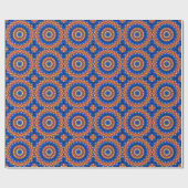 Mandala orange blau geschenkpapier (Flach)