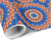 Mandala orange blau geschenkpapier (Rolleneckpunkt)