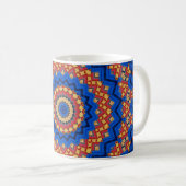 Mandala orange blau kaffeetasse (VorderseiteRechts)