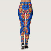 Mandala orange blau leggings (Rückseite)