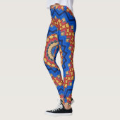 Mandala orange blau leggings (Links)