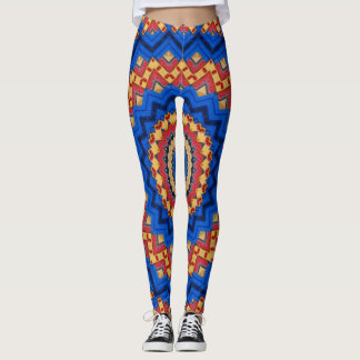 Mandala orange blau leggings