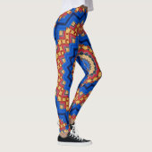 Mandala orange blau leggings (Rechts)