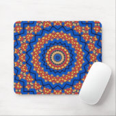 Mandala orange blau mousepad (Mit Mouse)