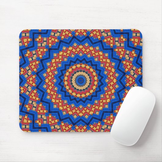 Mandala orange blau mousepad (Mit Mouse)