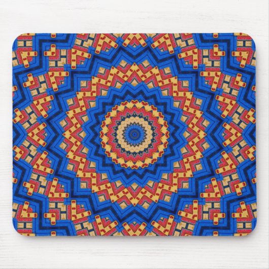 Mandala orange blau mousepad (Vorne)