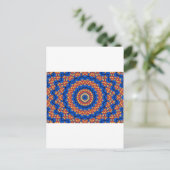 Mandala orange blau postkarte (Stehend Vorderseite)
