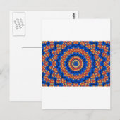Mandala orange blau postkarte (Vorne/Hinten)