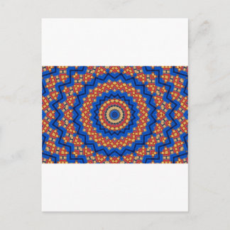 Mandala orange blau postkarte