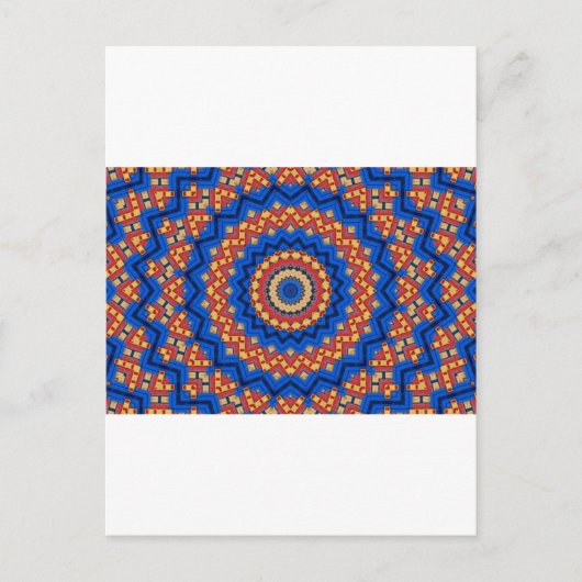 Mandala orange blau postkarte (Vorderseite)