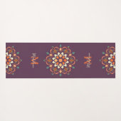 Mandala Orange Plum Aquamarin Stylish Name Monogra Yogamatte (Rückseite (Horizontal))