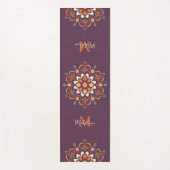 Mandala Orange Plum Aquamarin Stylish Name Monogra Yogamatte (Vorderseite)