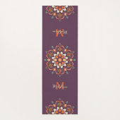 Mandala Orange Plum Aquamarin Stylish Name Monogra Yogamatte (Rückseite)