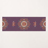 Mandala Orange Plum Aquamarin Stylish Name Monogra Yogamatte (Vorderseite (Horizontal))