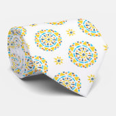 Mandala Orange Yellow Blue AroAce Pride Flag Krawatte (Gerollt)