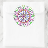 Mandala Original Zeichnend mit digitaler Farbgebun Runder Aufkleber (Tasche)