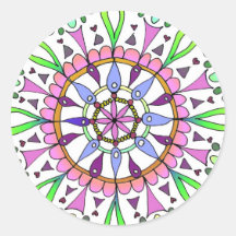 Mandala Original Zeichnend mit digitaler Farbgebun