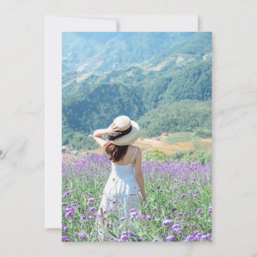 Mandala Ornament & Arabischer Muster Lavendel Einladung (Rückseite)