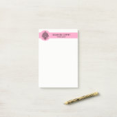 Mandala-Ornament in Schwarz und Rosa Post-it Klebezettel (Auf Schreibtisch)