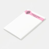 Mandala-Ornament in Schwarz und Rosa Post-it Klebezettel (angewinkelt)