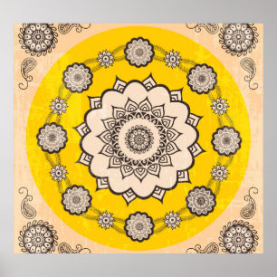 Mandala Ornamental: Ethnic Style Design. Poster
