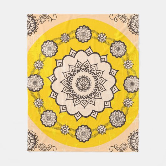 Mandala-Ornamentaldesign, ethnischer Stil Fleecedecke (Vorderseite)