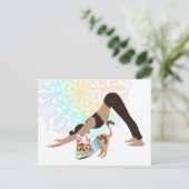 Mandala Osteryoga Girl and Cat Feiertagspostkarte (Stehend Vorderseite)