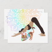 Mandala Osteryoga Girl and Cat Feiertagspostkarte (Vorne/Hinten)