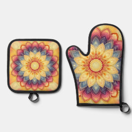 Mandala Oven Gloves Ofenhandschuh & Topflappen-Set