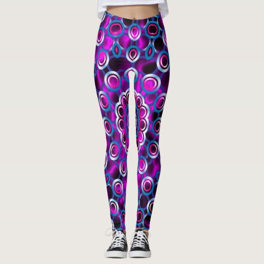Mandala Overlapping Circles Pattern Leggings (Vorderseite)