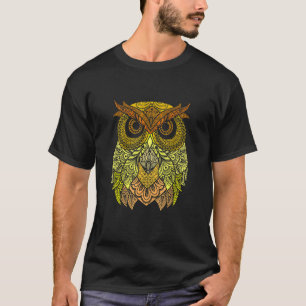 Mandala Owl Bird Tiermuster Art T-Shirt