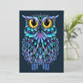 Mandala Owl Einladung (Stehend Vorderseite)