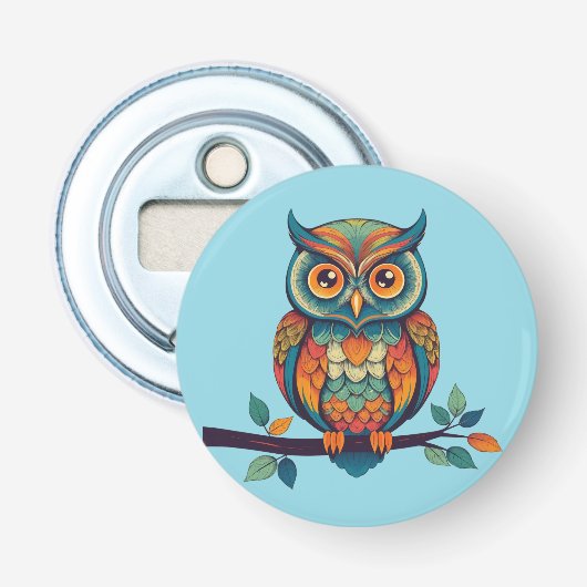 Mandala Owl Flaschenöffner (Vorderseite)